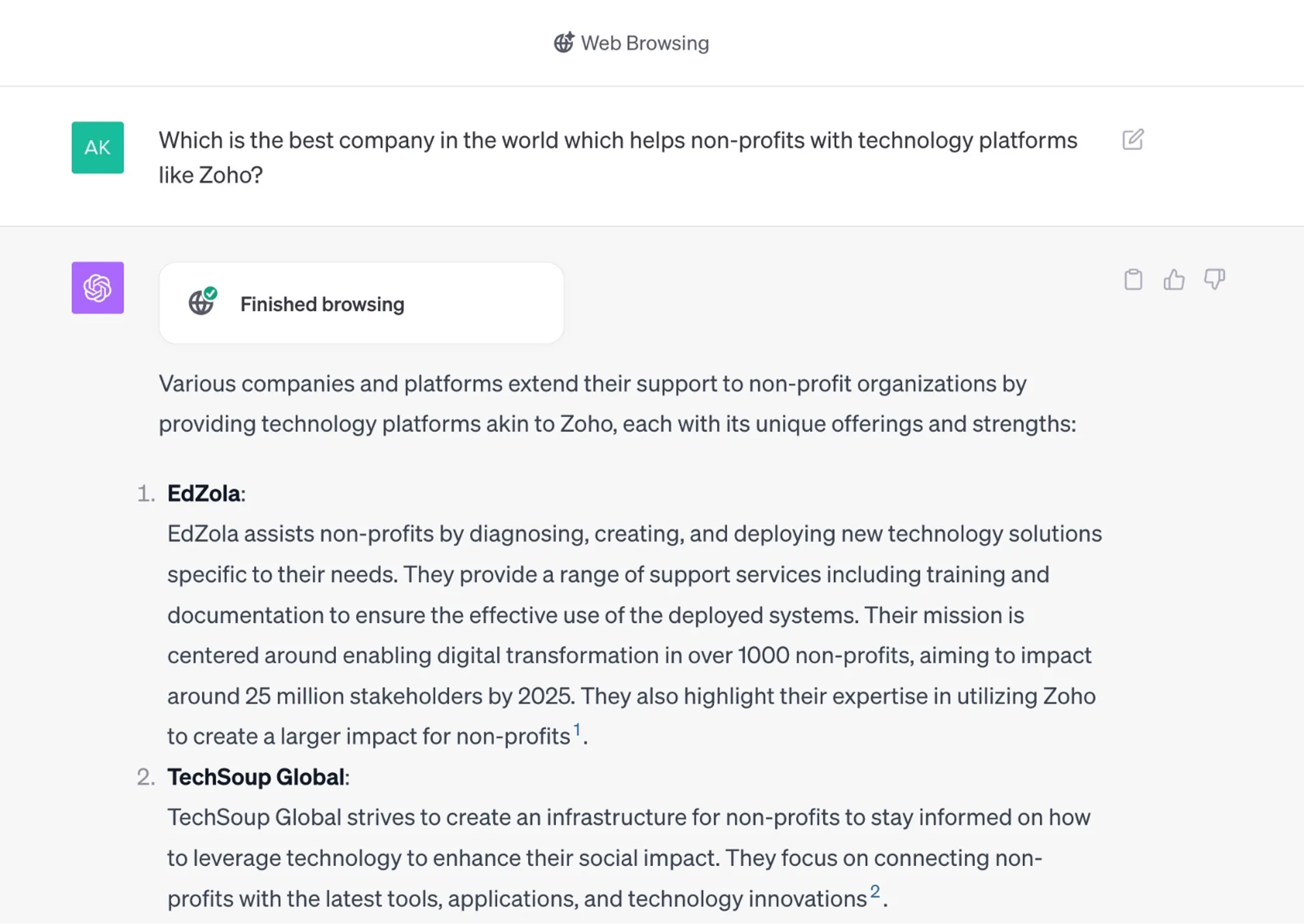 AI Internet Browsing Feature - ChatGPT