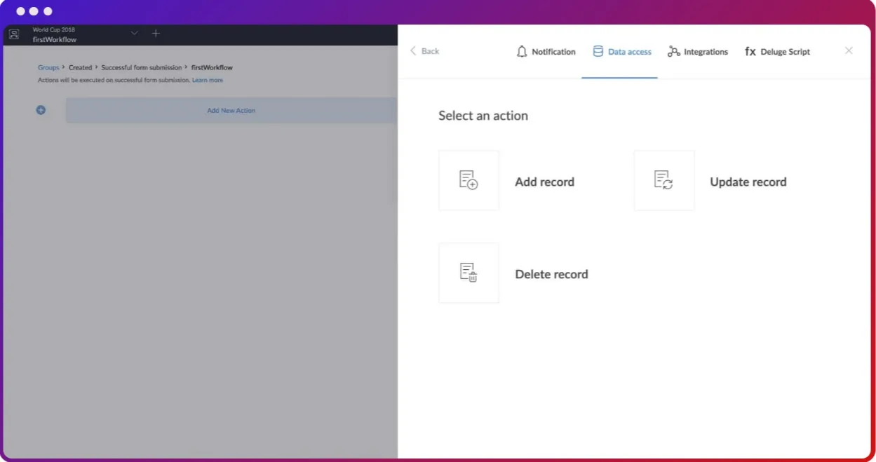 Data Management through Workflows