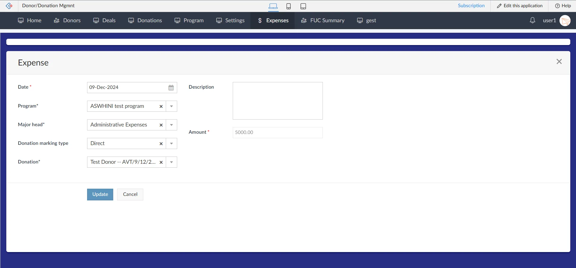 Expense module