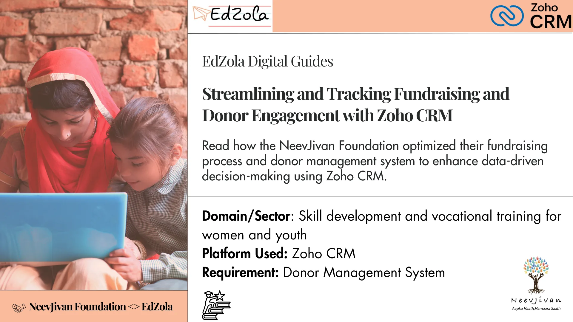NeevJivan Foundation: Streamlining and Tracking Fundraising and Donor Engagement with Zoho CRM