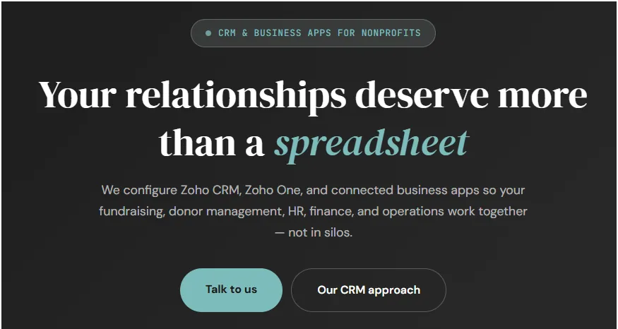 Connected CRM and business applications for nonprofits