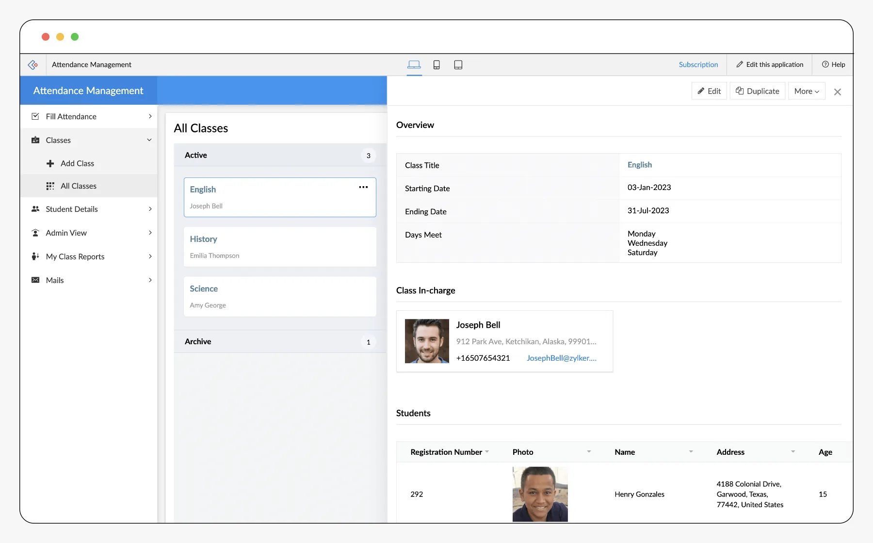 Detailed Attendance Reporting
